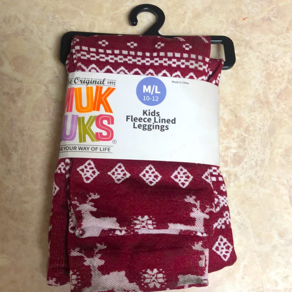 Muk Luks fleece lined leggings KIDS 10-12 M/L